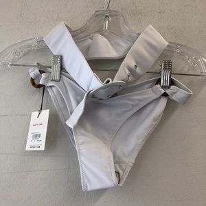 2 Piece White Bikini with Ring Detail and Belt